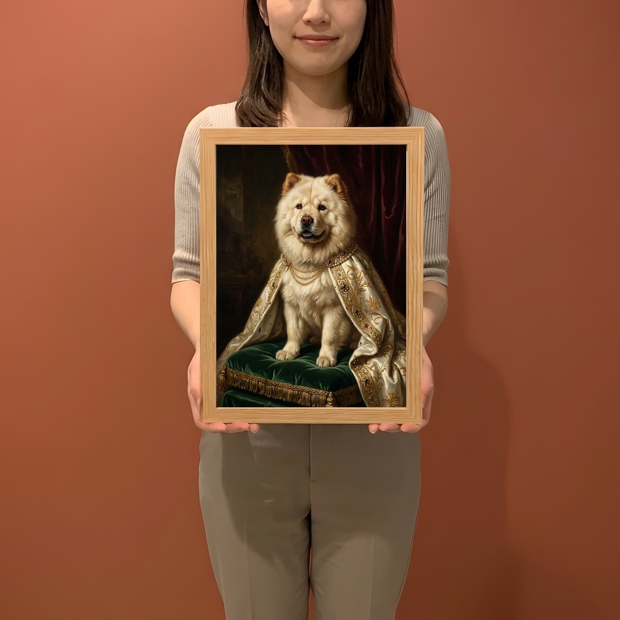 チャウチャウのルネサンス肖像画額装プリント(A4サイズ) 2