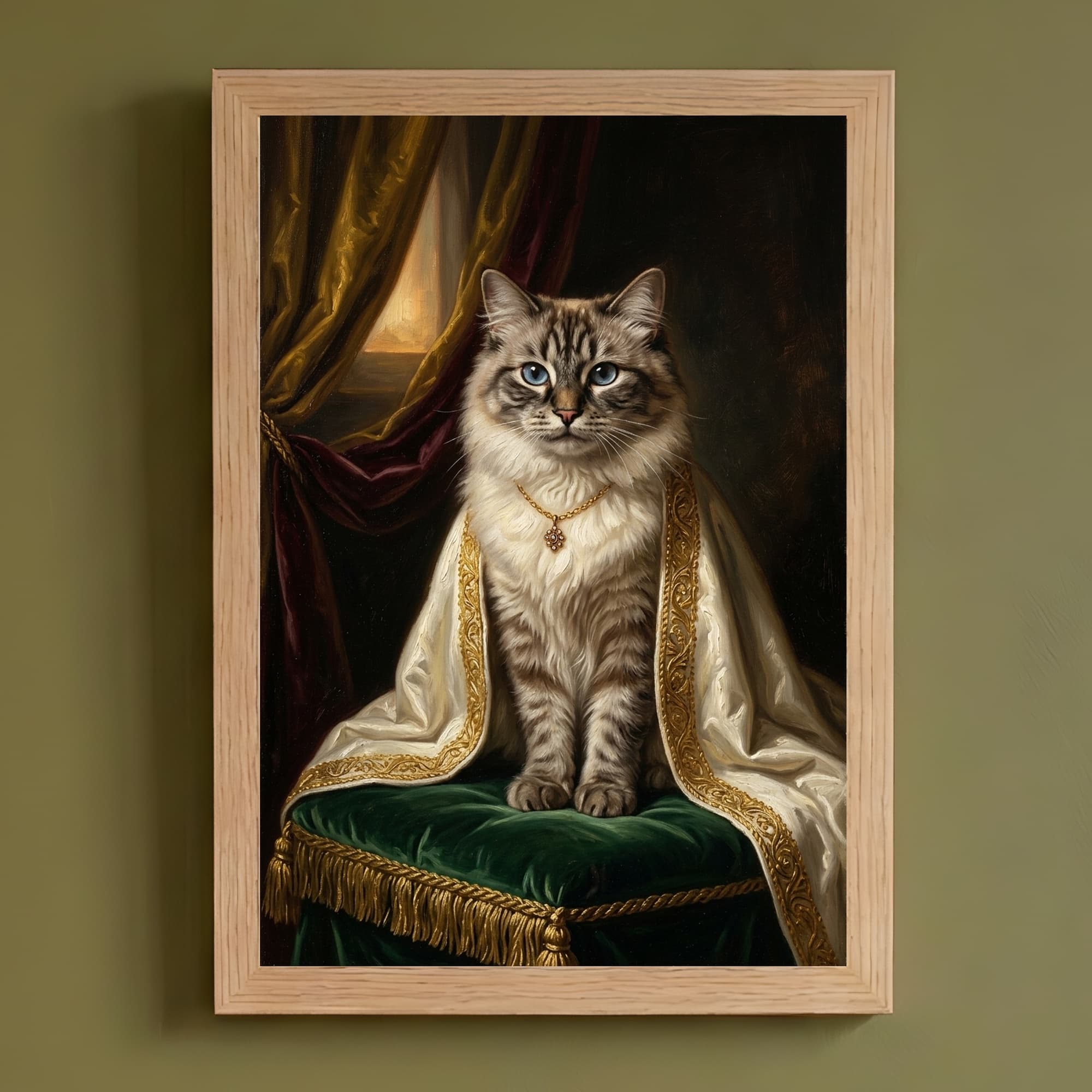 ヒマラヤンのルネサンス肖像画額装プリント(A4サイズ)