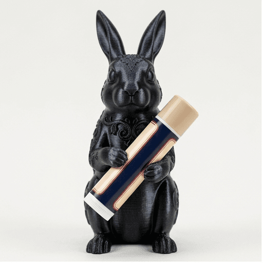 Harlequin rabbit Renaissance Portrait Lip Balm Case (Silky Black)