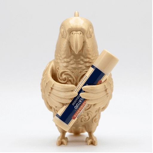 ウロコインコのルネサンス肖像画リップケース(シルクゴールド)