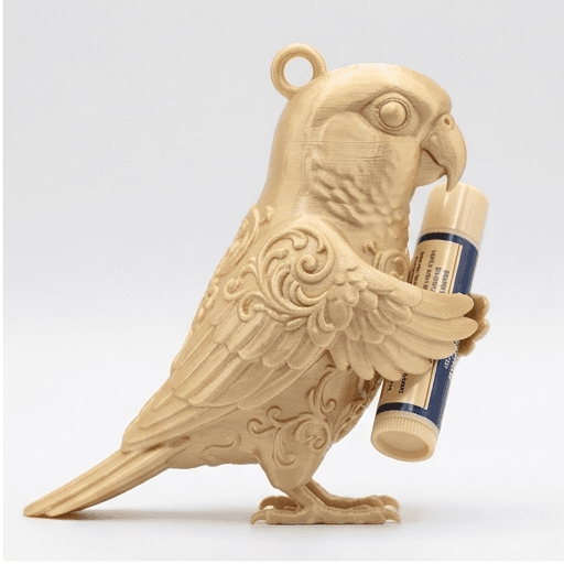 ウロコインコのルネサンス肖像画リップケース(シルクゴールド) 2