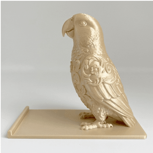 オオハナインコのルネサンス肖像画スマホスタンド(シルクゴールド) 4
