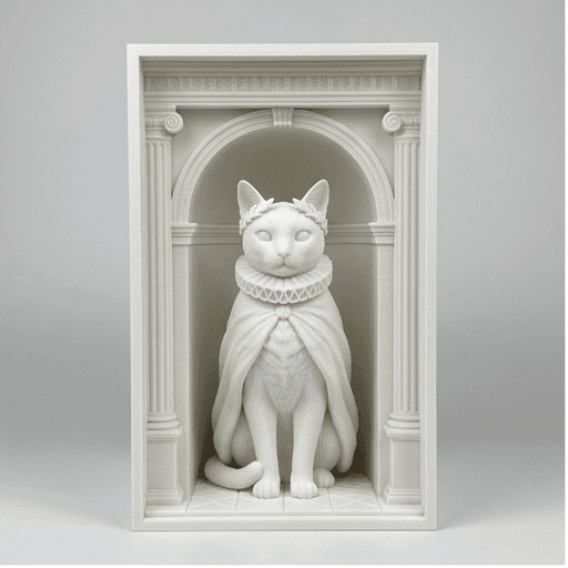 Russian Blue Renaissance Portrait Booknook Diorama