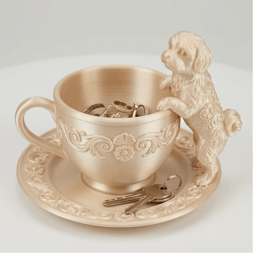 Maltese Renaissance Portrait Trinket Tray (Silky Gold)