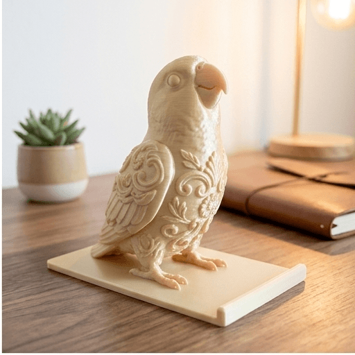 コガネメキシコインコのルネサンス肖像画スマホスタンド(シルクゴールド) 2
