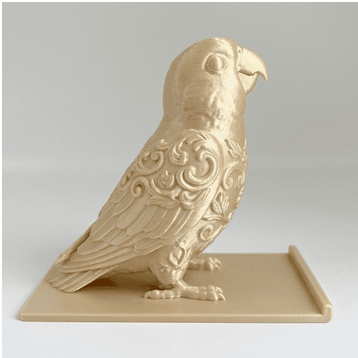 コガネメキシコインコのルネサンス肖像画スマホスタンド(シルクゴールド) 4