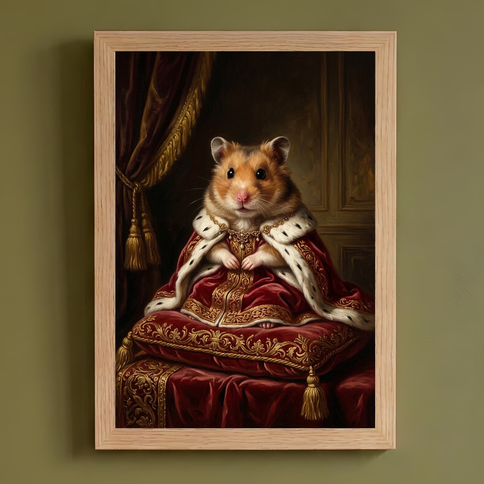 キンクマハムスターのルネサンス肖像画額装プリント(A4サイズ)