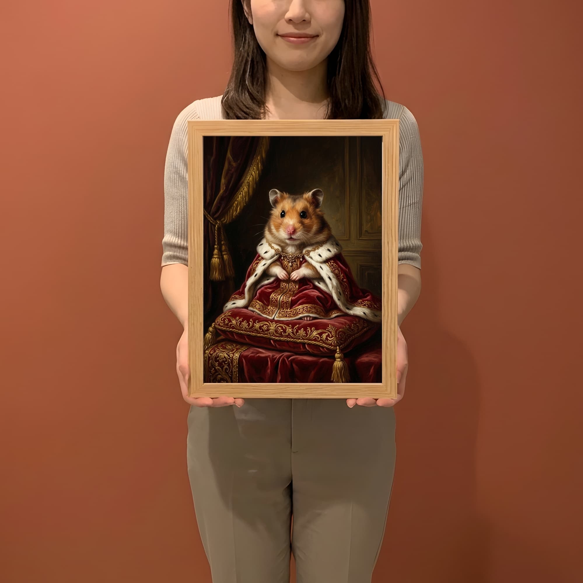 キンクマハムスターのルネサンス肖像画額装プリント(A4サイズ) 2