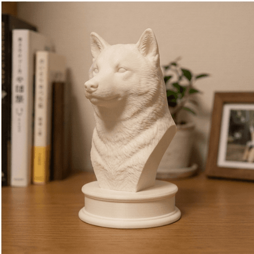 Shiba Inu Renaissance Portrait Bust Sculpture