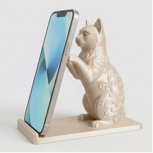 ターキッシュアンゴラのルネサンス肖像画スマホスタンド(シルクゴールド)