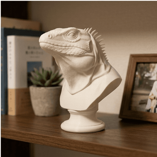 Spiny-tailed Iguana Renaissance Portrait Bust Sculpture