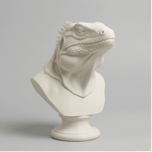 Spiny-tailed Iguana Renaissance Portrait Bust Sculpture 3