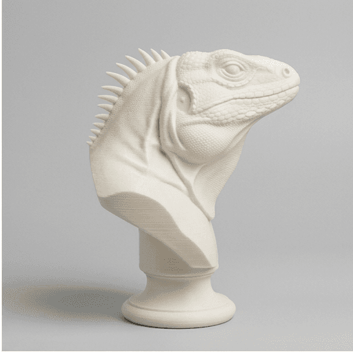 Spiny-tailed Iguana Renaissance Portrait Bust Sculpture 4
