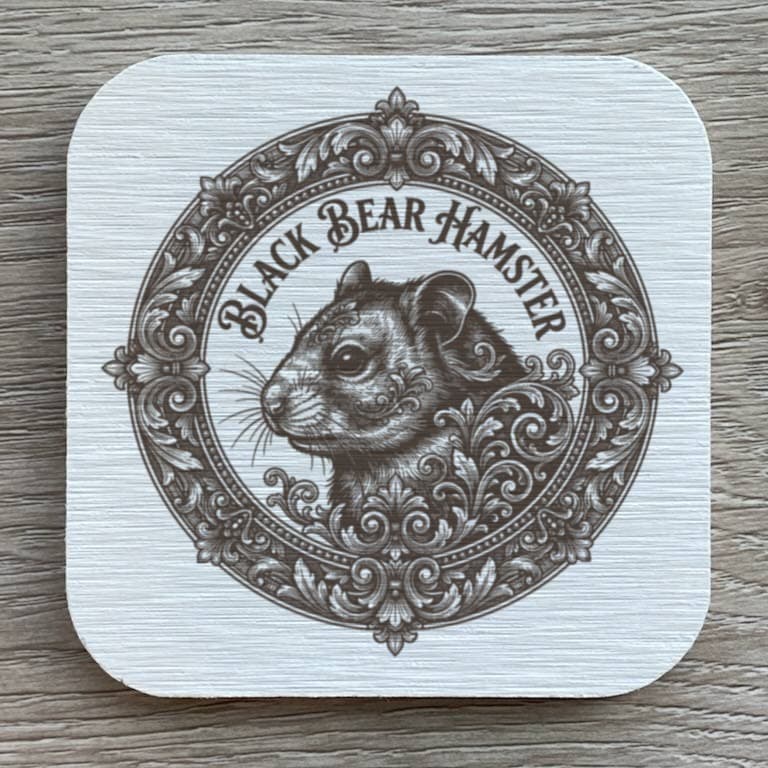 ブラックベアハムスターのルネサンス肖像画コースターセット