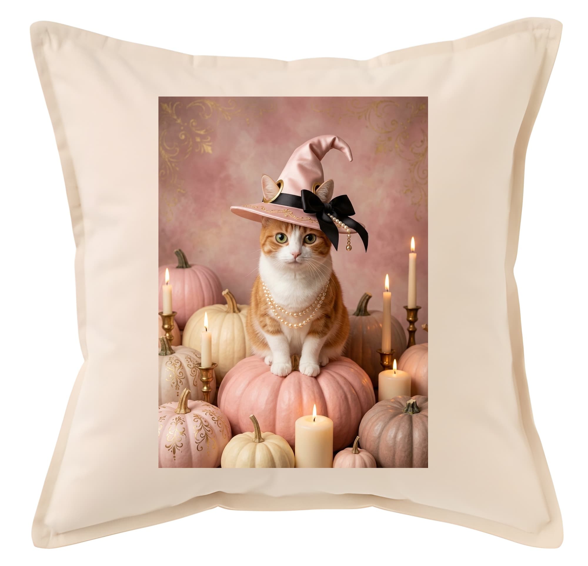 Munchkin Pumpkin & Candlelight Oil-Painting Halloween Cushion