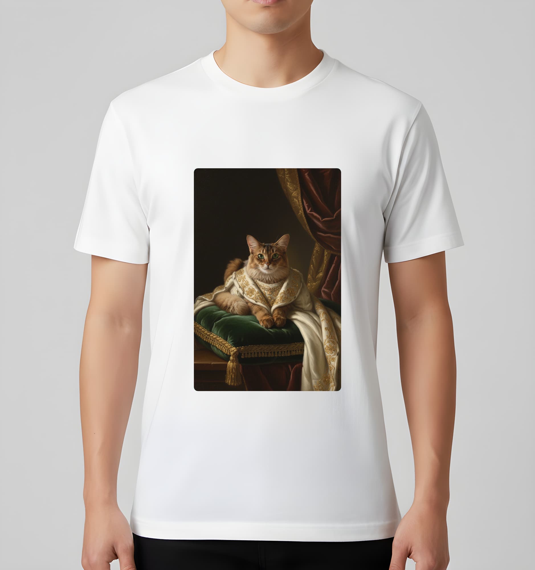 Somali Renaissance Portrait T-Shirt (White, Color Print, No Frame) 3