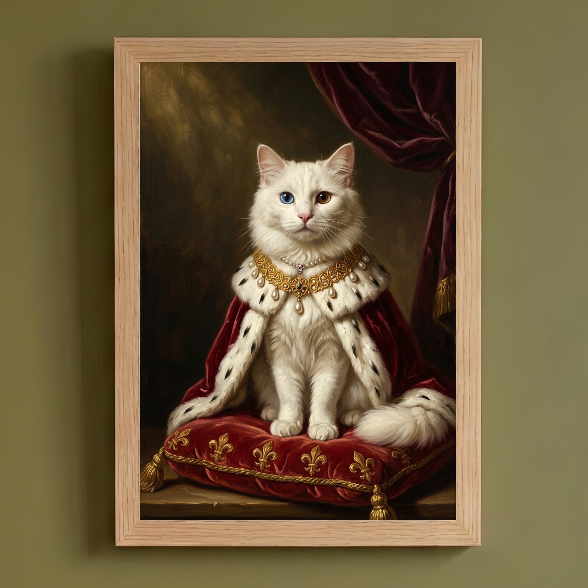 ターキッシュアンゴラのルネサンス肖像画額装プリント(A4サイズ)