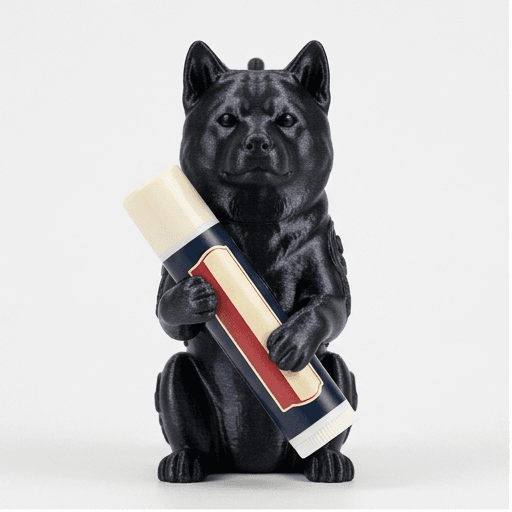 Akita Inu Renaissance Portrait Lip Balm Case (Silky Black)