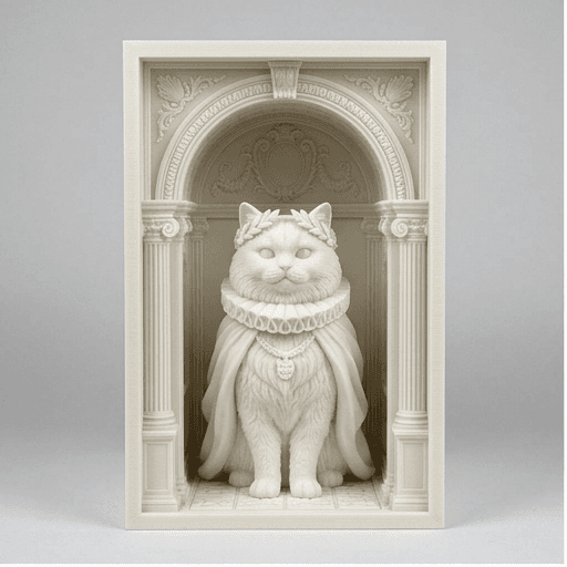 Chinchilla Persian Renaissance Portrait Booknook Diorama
