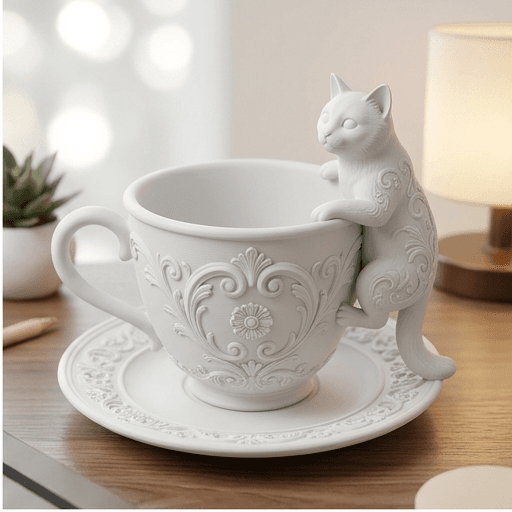 Birman Renaissance Portrait Trinket Tray (Matte White) 2
