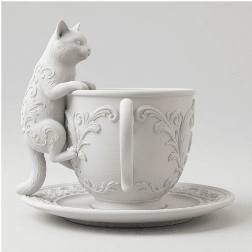 Birman Renaissance Portrait Trinket Tray (Matte White) 4