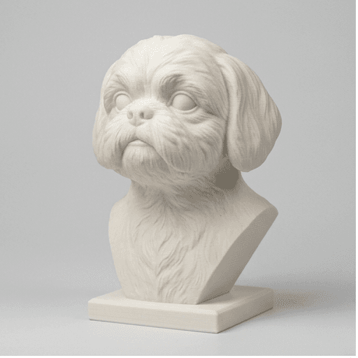 Shih Tzu Renaissance Portrait Bust Sculpture 3