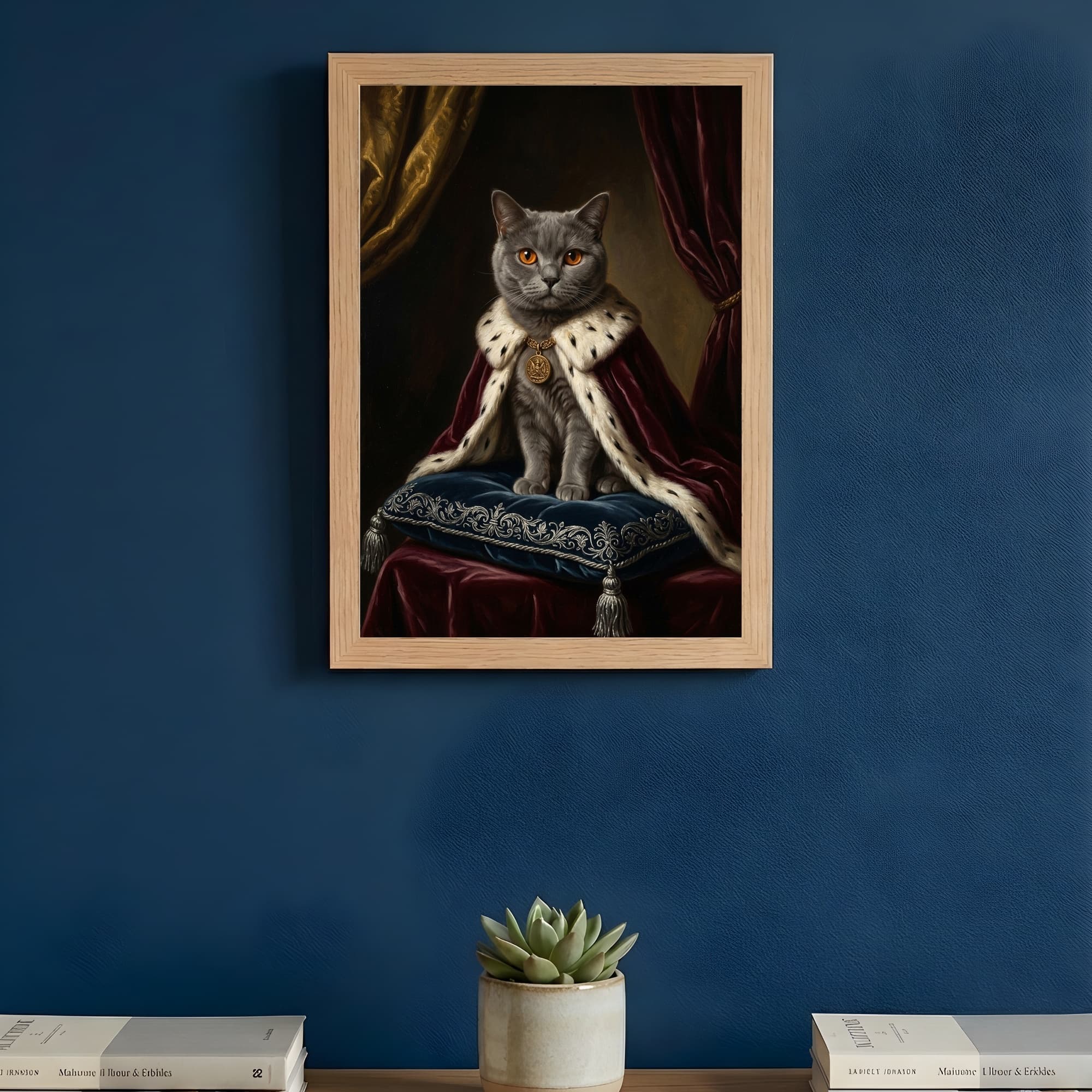 British Shorthair Renaissance Portrait Framed Art Print (A4) 3