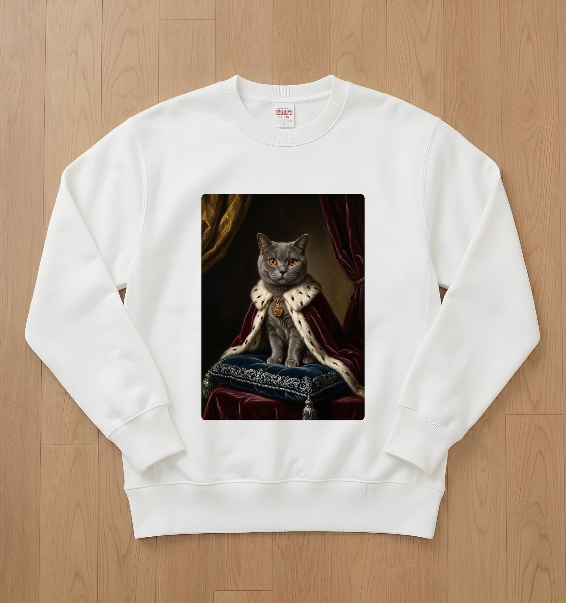 British Shorthair Renaissance Portrait Sweatshirt (White)
