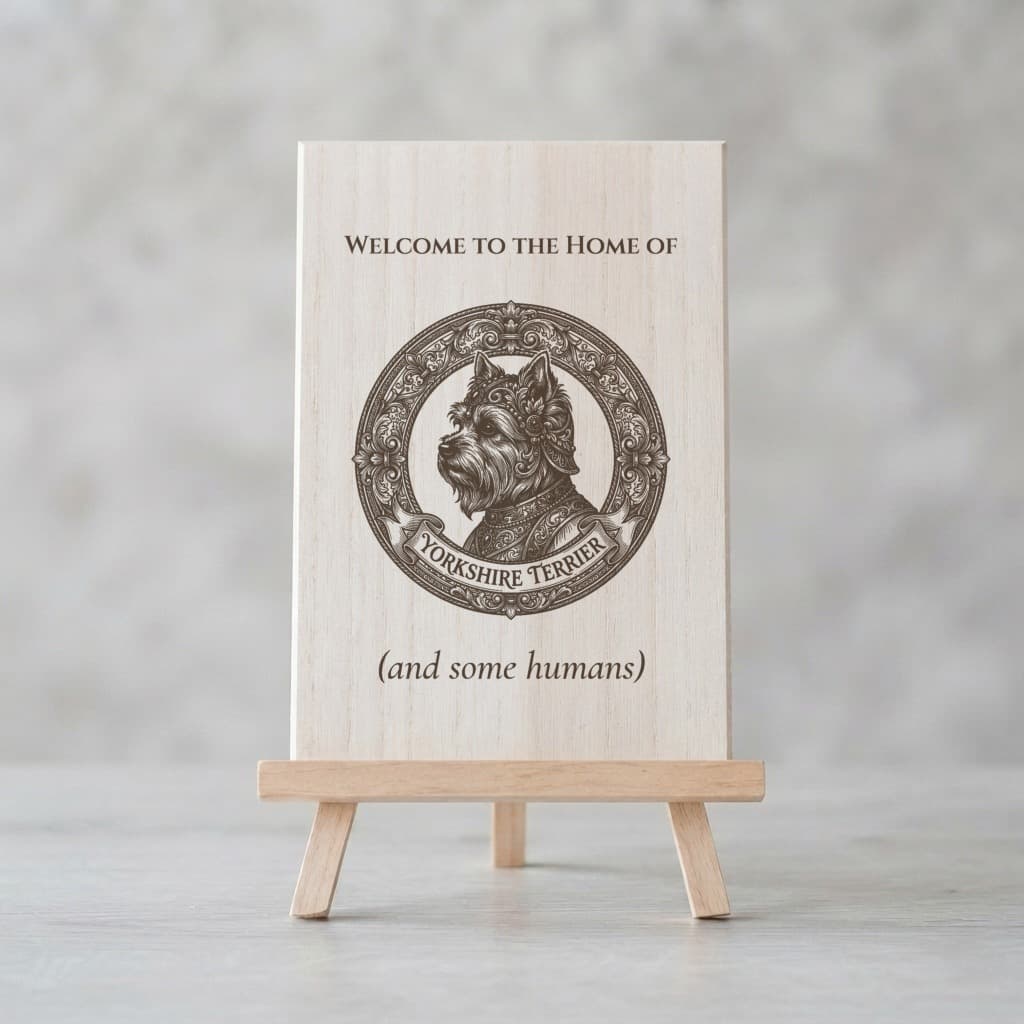 Yorkshire terrier Renaissance Portrait Wooden Welcome Board