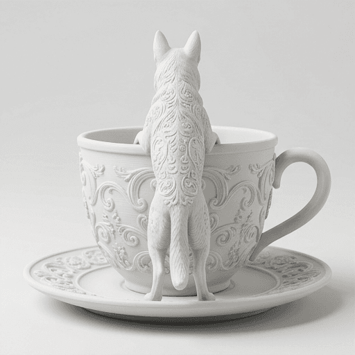 German shepherd Renaissance Portrait Trinket Tray (Matte White) 3