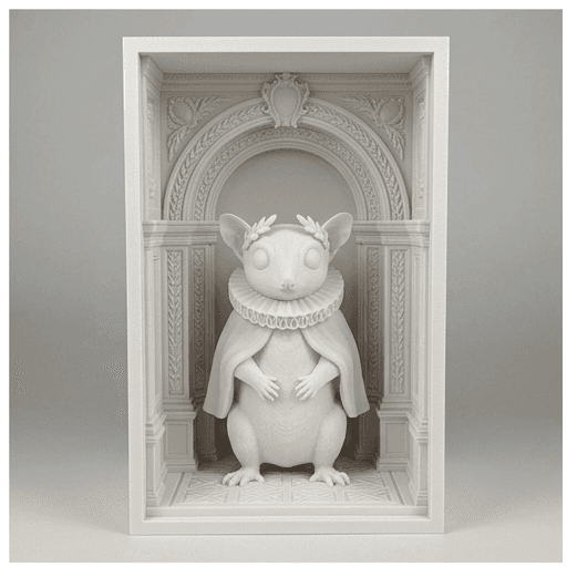 Sugar glider Renaissance Portrait Booknook Diorama
