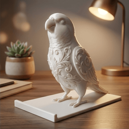 オキナインコのルネサンス肖像画スマホスタンド(シルクホワイト) 2
