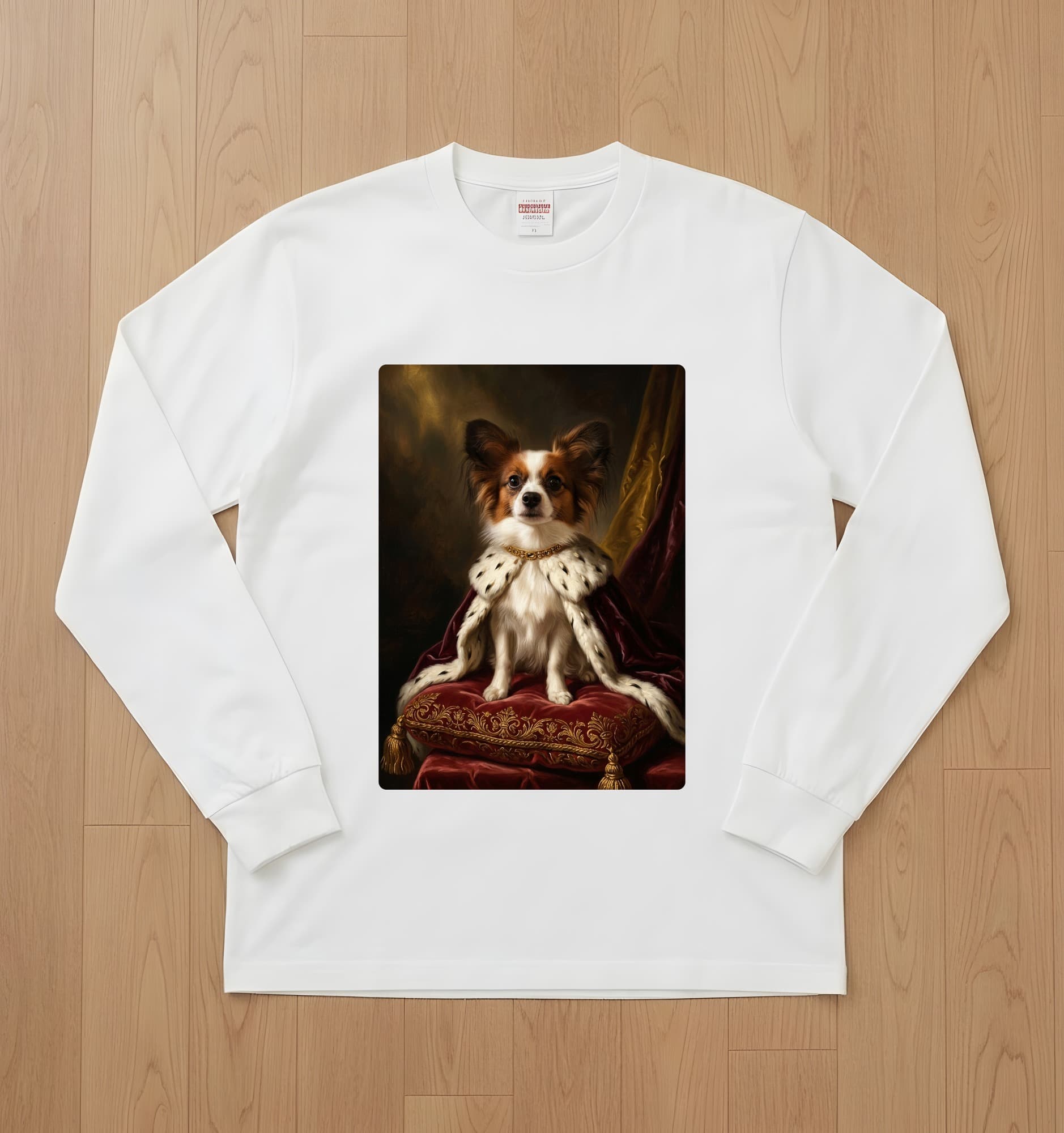 papillon Renaissance Portrait Long Sleeve T-Shirt (White)