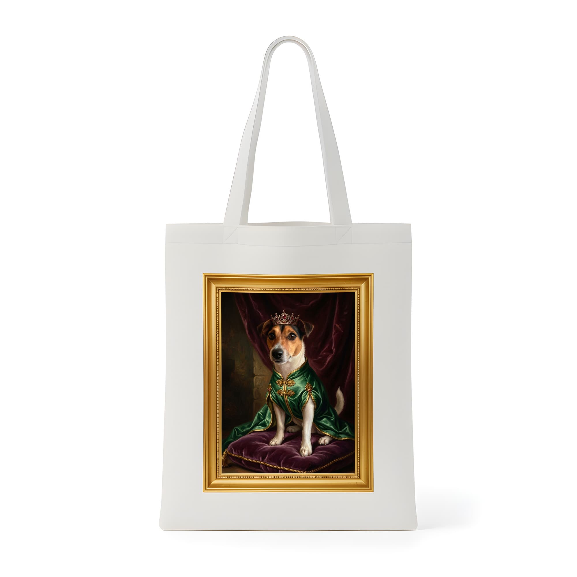 Jack Russell terrier Renaissance Portrait Tote Bag (Color Print, Framed Design)