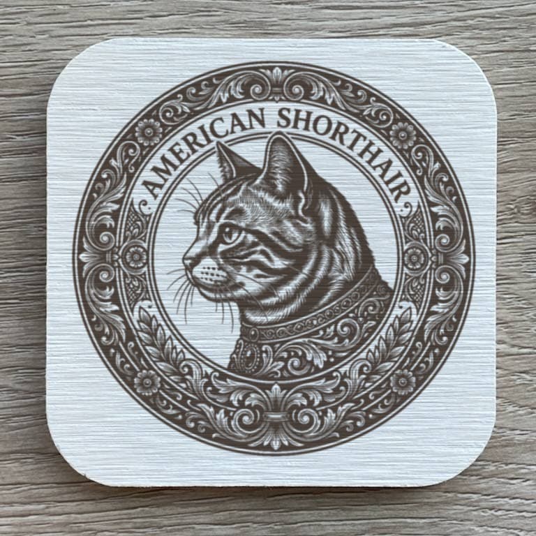 American Shorthair Renaissance Portrait Coaster Set