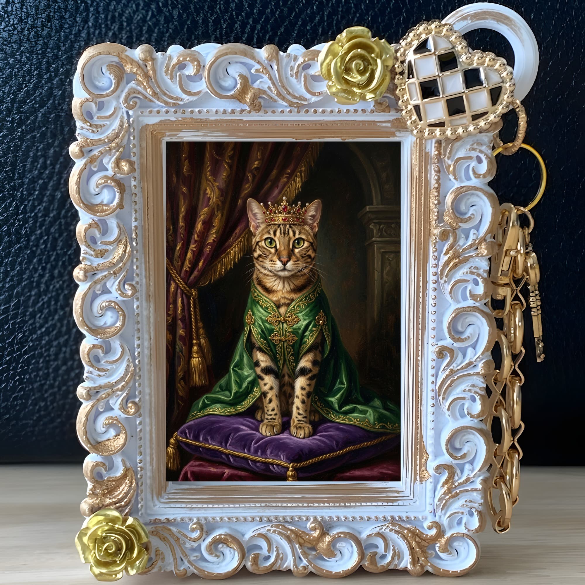 オシキャットのルネサンス肖像画バッグチャーム(ホワイト) 2