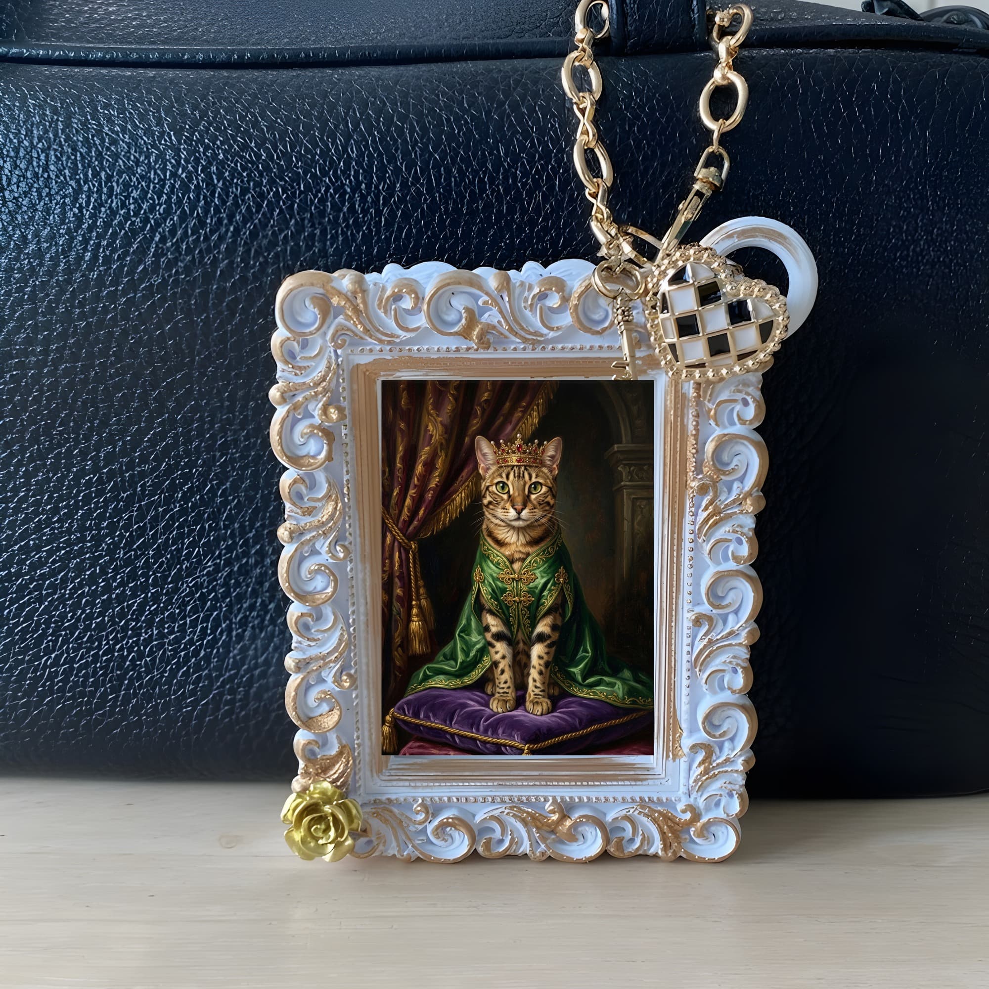オシキャットのルネサンス肖像画バッグチャーム(ホワイト) 3
