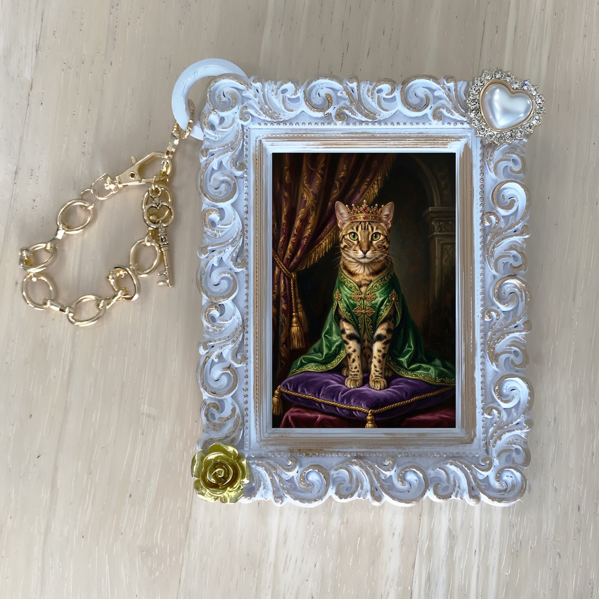 オシキャットのルネサンス肖像画バッグチャーム(ホワイト) 4
