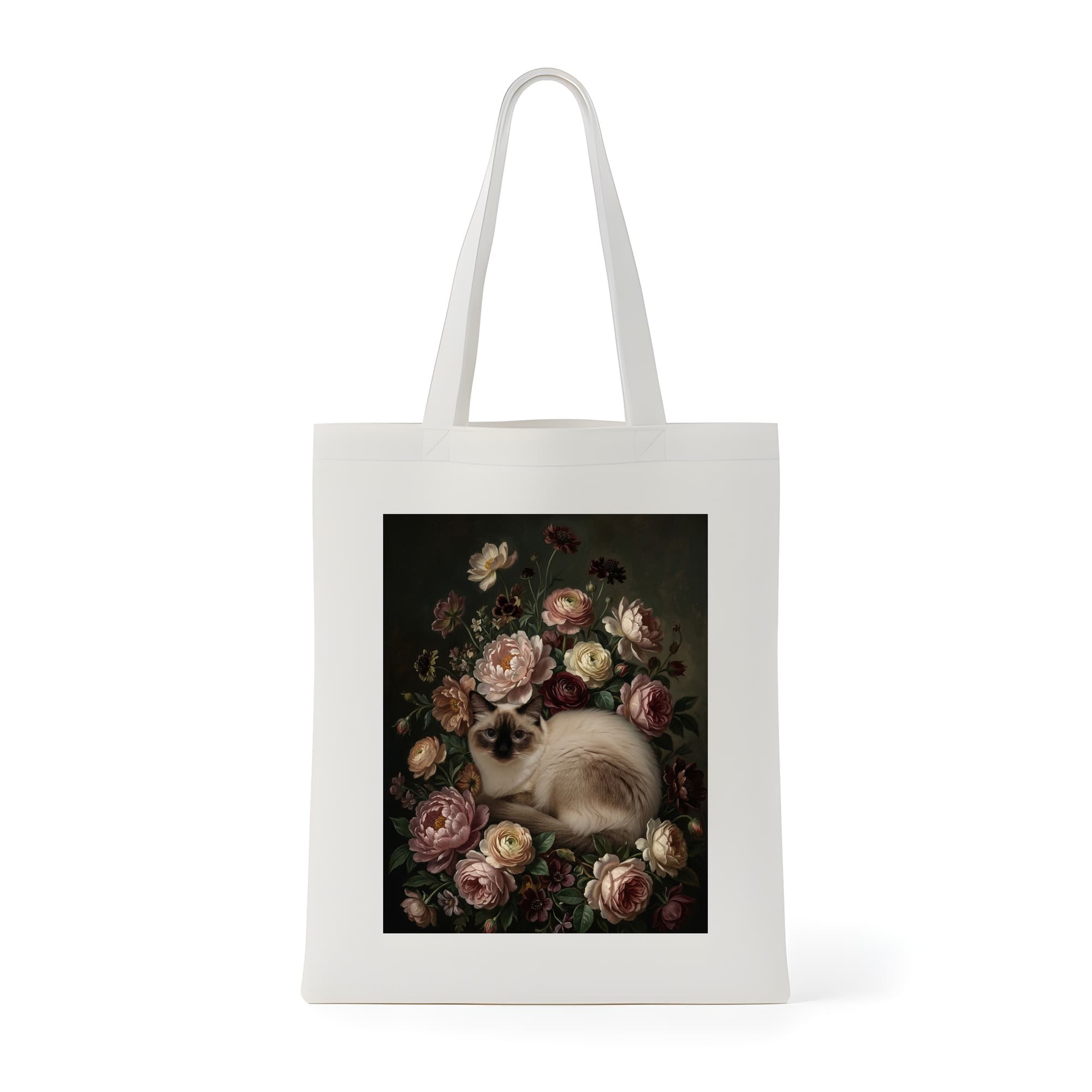 バリニーズの花の油絵風アート花柄トートバッグ