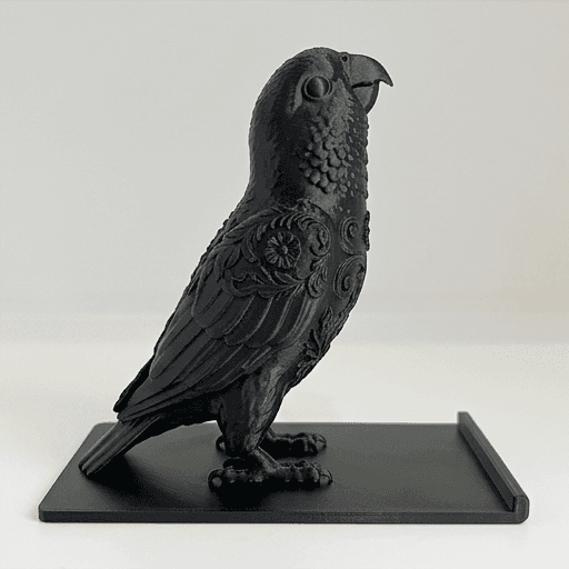 シロハラインコのルネサンス肖像画スマホスタンド(シルクブラック) 4