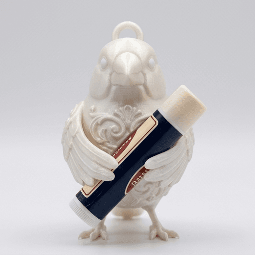 文鳥・ブンチョウのルネサンス肖像画リップケース(シルクホワイト)