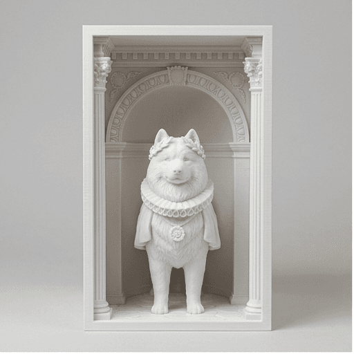サモエドのルネサンス肖像画ブックヌーク