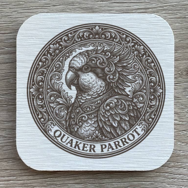 オキナインコのルネサンス肖像画コースターセット