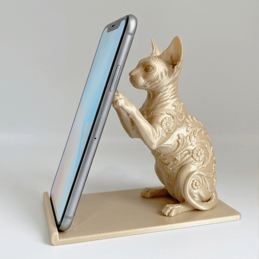 スフィンクスのルネサンス肖像画スマホスタンド(シルクゴールド)