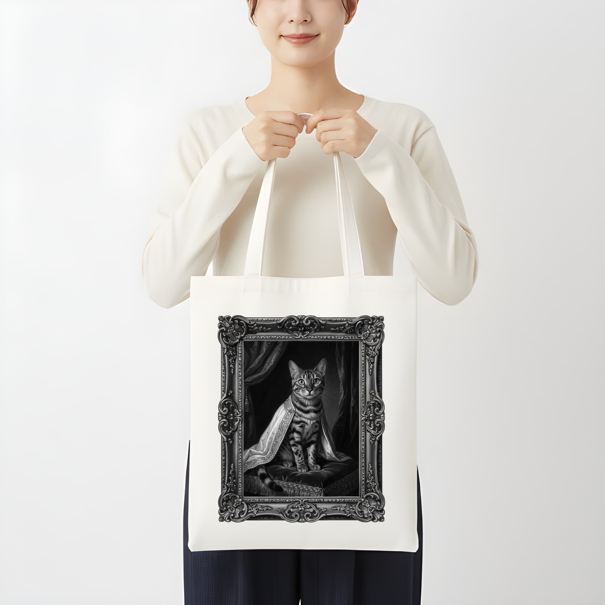ベンガルのルネサンス肖像画トートバッグ(カラープリント・額縁デザインあり) 3