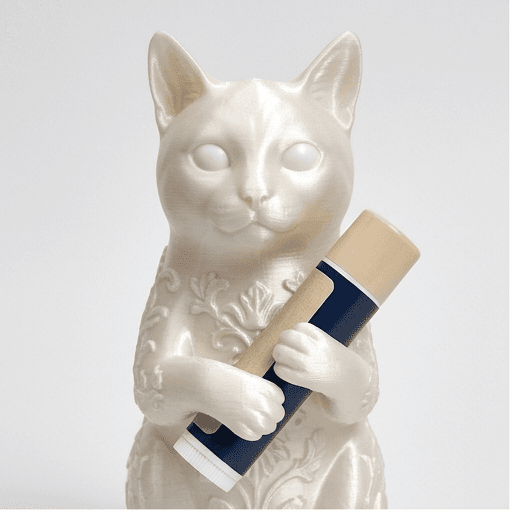 猫のルネサンス肖像画リップケース(シルクホワイト)