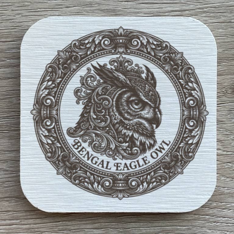 ベンガルワシミミズクのルネサンス肖像画コースターセット