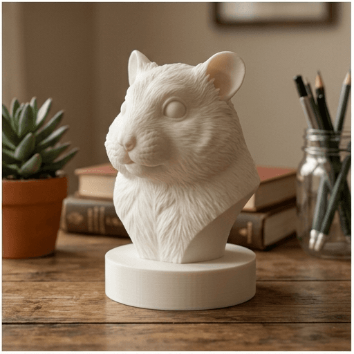 Sapphire hamster Renaissance Portrait Bust Sculpture