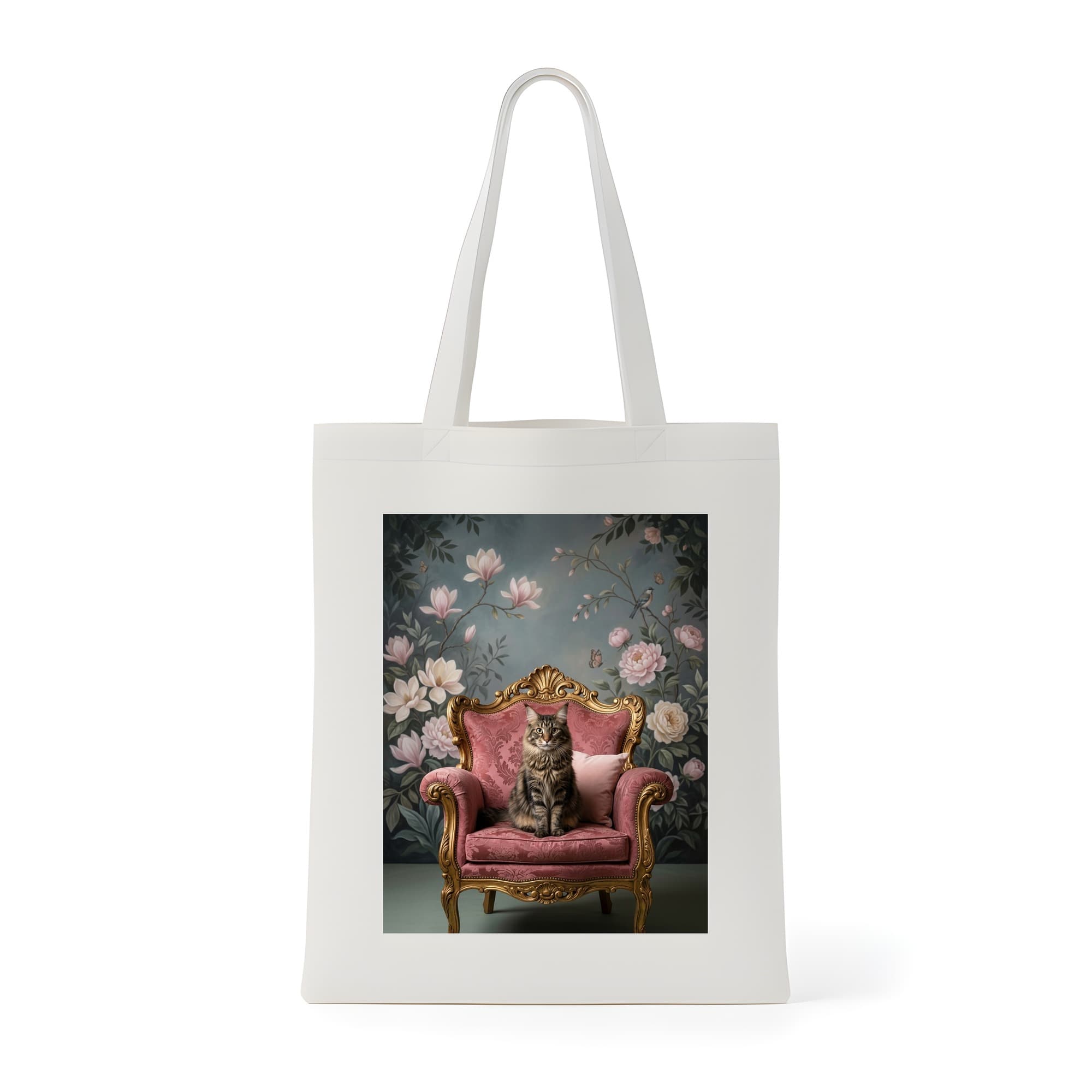 Maine Coon Shabby Pink Oil-Painting Rococo Tote Bag