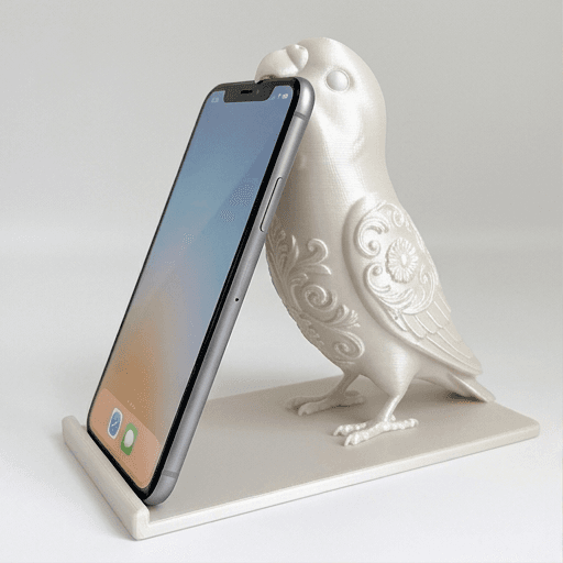 セキセイインコのルネサンス肖像画スマホスタンド(シルクホワイト)